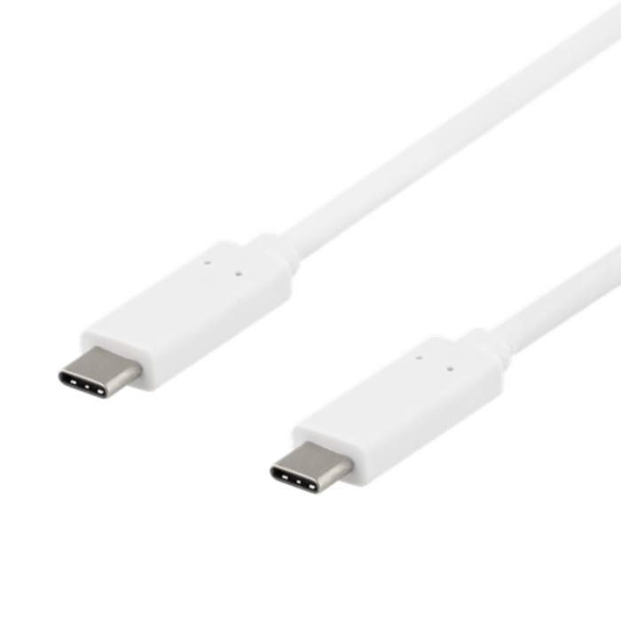 UTGATT1 - Deltaco USB-C till USB-C Kabel 0.25m 60W - Vit