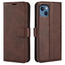 A-One Brand - Flip Folio iPhone 14 Plus Plånboksfodral - Mörkbrun