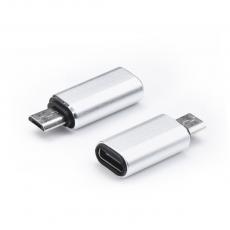 OEM - Laddadapter USB-C Micro USB silver