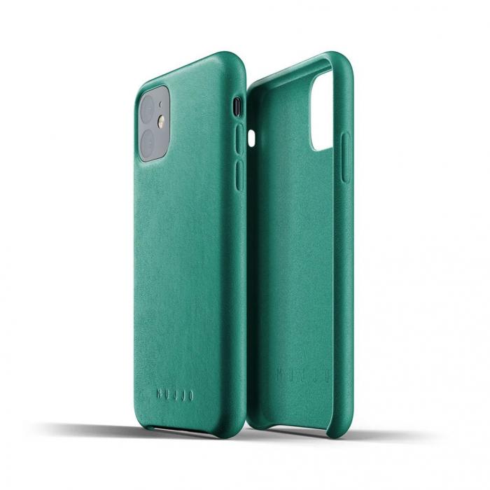 UTGATT4 - Mujjo Full Leather Case fr iPhone 11 - Alpinegrn
