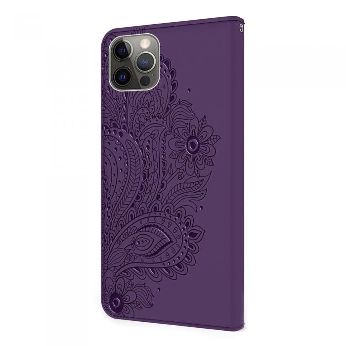 A-One Brand - Blommor iPhone 13 Pro Plnboksfodral - Lila