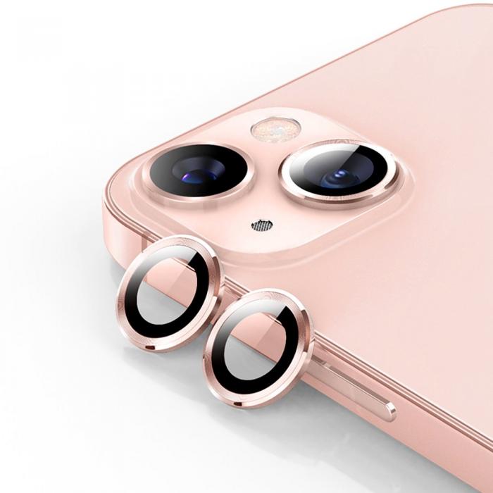 A-One Brand - iPhone 13 / iPhone 13 Mini Kameralinsskydd i Hrdat glas - Rosa