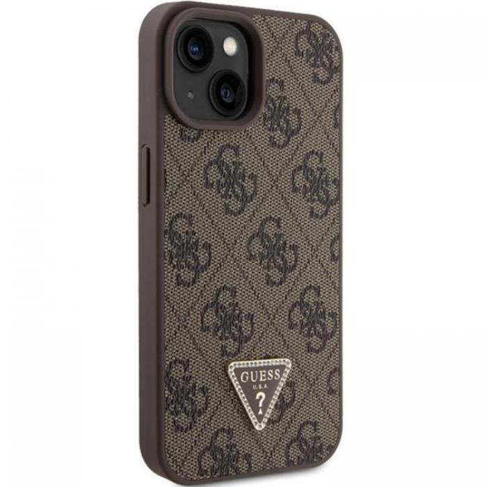 Guess - Guess iPhone 15 Mobilskal 4G Triangle Strass - Brun