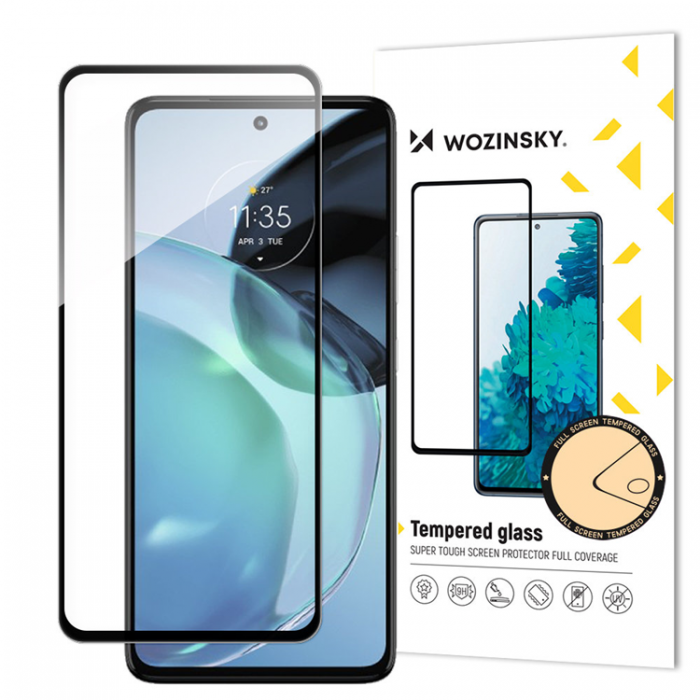 Wozinsky - Wozinsky Motorola Moto G72 Hrdat Glas Skrmskydd Full Screen 9H - Svart