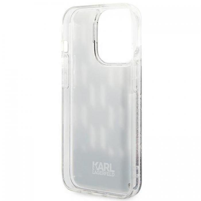 KARL LAGERFELD - Karl Lagerfeld iPhone 14 Pro Max Skal Liquid Glitter Monogram - Svart