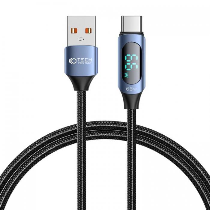 Tech-Protect - Tech-Protect USB-A till USB-C Kabel Ultraboost LED 2m - Bl
