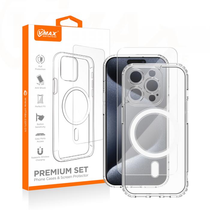 OEM - Vmax Mag Skal med 2,5D Premium Glas fr iPhone 12 Pro