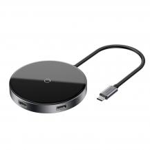 BASEUS - Baseus Mirror series Qi laddare och USB-C hub med HDMI USB 3.0 och PD