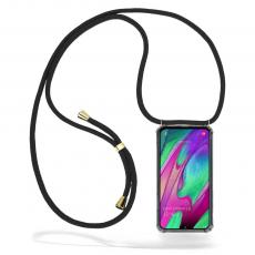 CoveredGear-Necklace - Boom Galaxy A40 mobilhalsband skal - Black Cord
