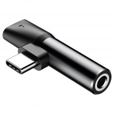 BASEUS - Baseus Converter L41 Adapter USB-C - USB-C 3,5 mm Svart