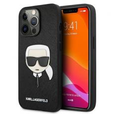 KARL LAGERFELD - Karl Lagerfeld Saffiano Ikonik Karl`s Head Skl iPhone 13 / 13 Pro - Svart