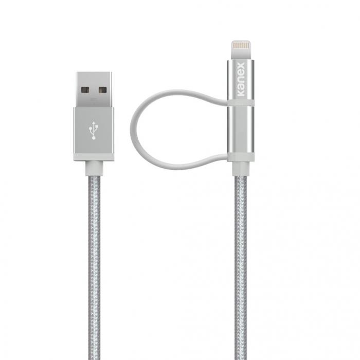 UTGATT1 - Kanex DuraBraid Lightning + Micro USB 1,2M kabel - Silver