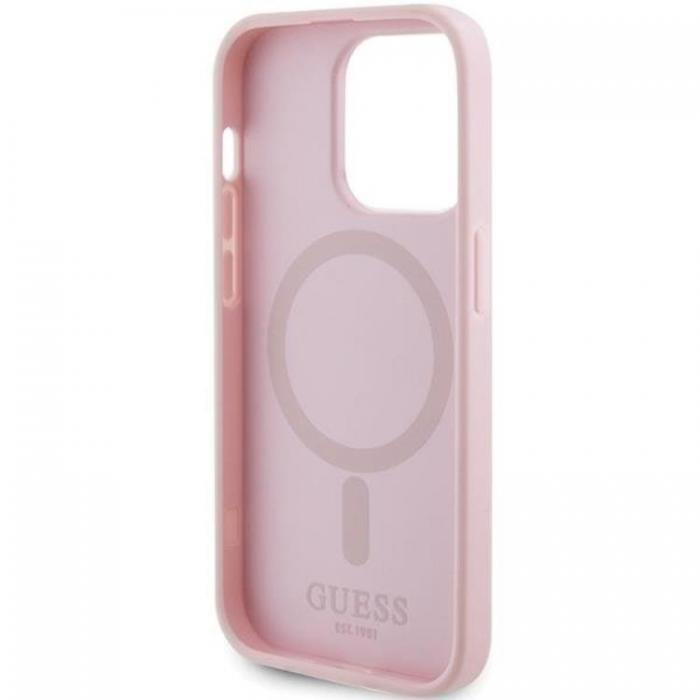 Guess - Guess iPhone 14 Pro Mobilskal Magsafe Saffiano - Rosa