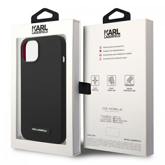 KARL LAGERFELD - Karl Lagerfeld iPhone 14 Plus Skal Magsafe Silicone Plaque - Svart