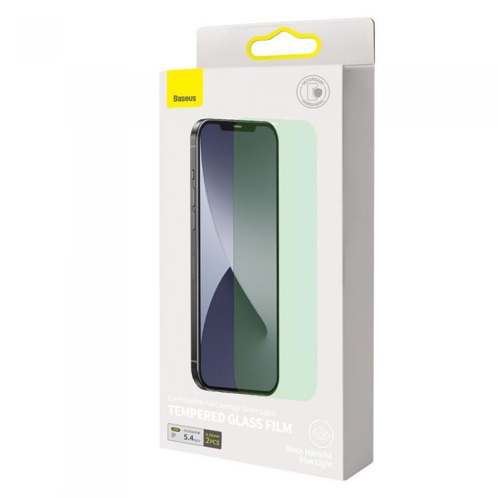 UTGATT1 - Baseus 2x 0.15 mm Grn Tempered Glas till iPhone 12 mini