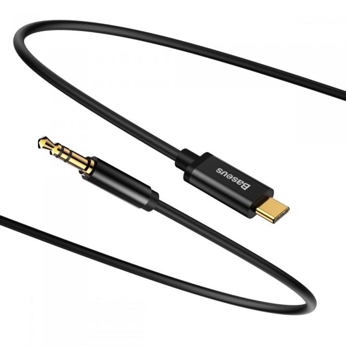 UTGATT1 - BASEUS M01 USB-C To Aux Kabel 120 cm Svart