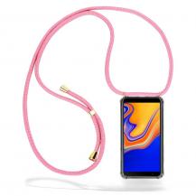 CoveredGear-Necklace - Boom Galaxy J4 Plus mobilhalsband skal - Pink Cord