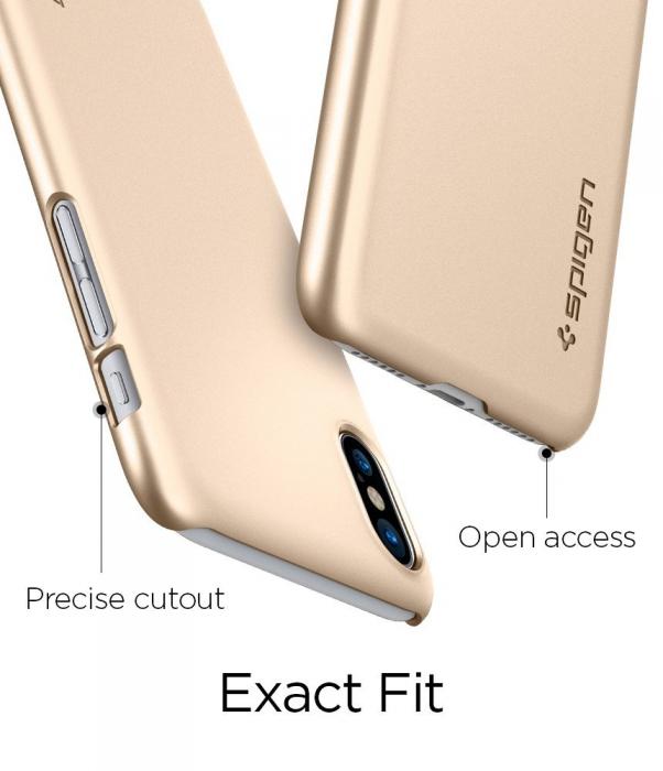UTGATT4 - Spigen Thin Fit Skal till iPhone XS / X - Gold