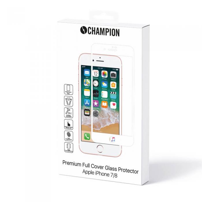 UTGATT5 - Champion Skrmskydd Glas iPhone 7/8 Vit 3D