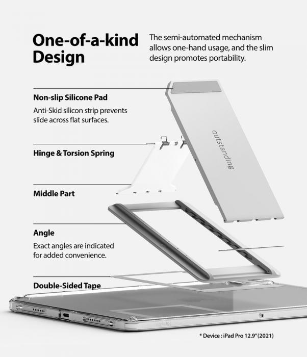UTGATT4 - Ringke Fusion Hrd Skal iPad Pro 12.9'' 2021 Foldable Stand - Transparent