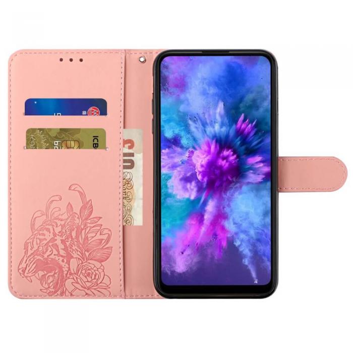 A-One Brand - Tiger Flower Plnboksfodral till iPhone 6/6S/7/8/SE 2020 - Rosa
