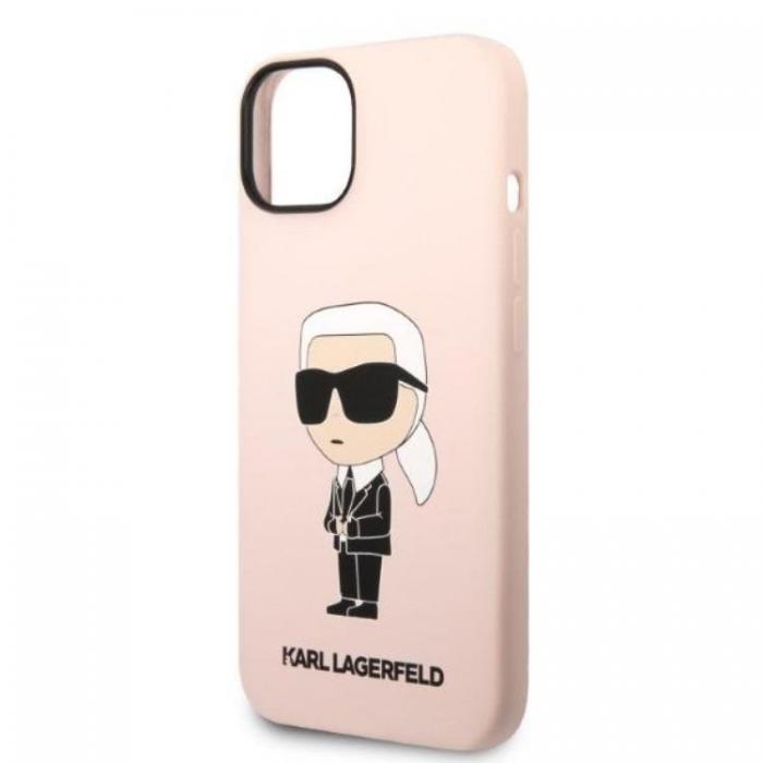 KARL LAGERFELD - Karl Lagerfeld iPhone 14 Plus Skal Magsafe Ikonik Silicone - Rosa