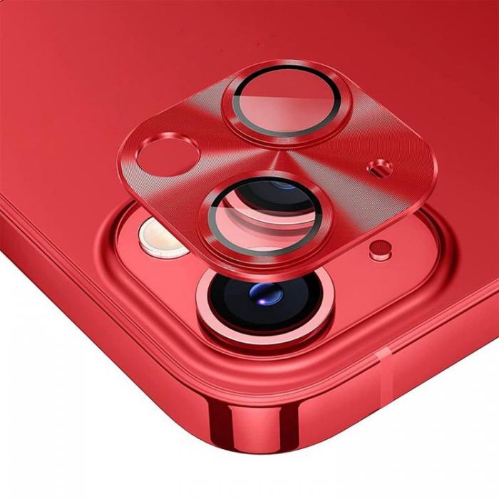 HAT PRINCE - ENKAY iPhone 14/14 Plus Kameralinsskydd i Hrdat glas - Rd