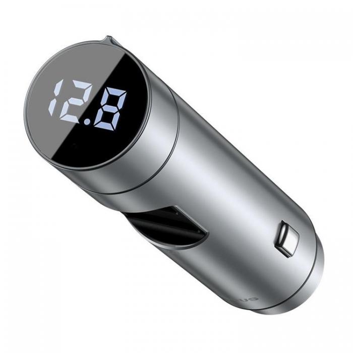 UTGATT5 - Baseus Billaddare 2x USB 18W Till FM Sndare - Silver