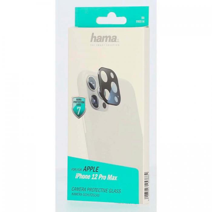 Hama - HAMA Kameralinsskydd i Hrdat Glas fr iPhone 12 Pro Max - Svart