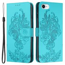 A-One Brand - Tiger Flower Plånboksfodral till iPhone 6/6S/7/8/SE 2020 - Turkos