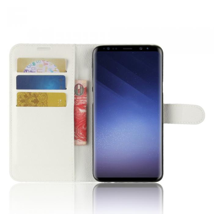 UTGATT4 - Litchi Plnboksfodral till Samsung Galaxy S9 Plus - Vit