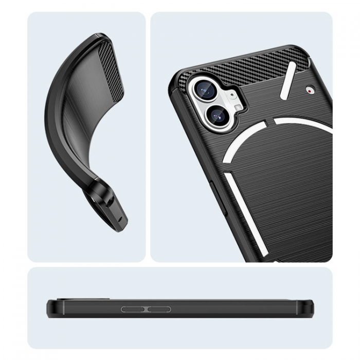 UTGATT - Nothing Phone 1 Skal Carbon Silicone Flexible - Svart