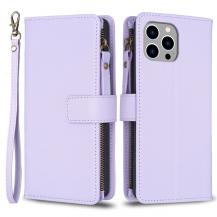 A-One Brand - iPhone 15 Pro Plånboksfodral Zipper Flip - Lila