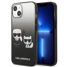KARL LAGERFELD - Karl Lagerfeld iPhone 13 Skal Gradient Ikonik Karl & Choupette - Svart