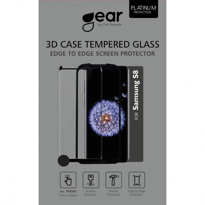 UTGATT4 - GEAR Hrdat Glas 3D Full Cover Samsung S8 - Svart