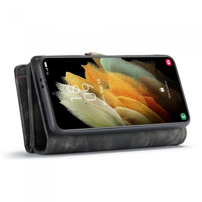 UTGATT4 - DG.MING Detachable Plnboksfodral till Samsung Galaxy S21 Ultra - Svart