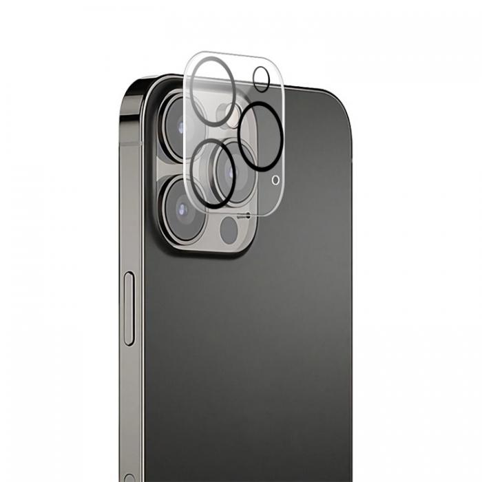 Mocolo - Mocolo iPhone 15 Pro Kameralinsskydd i Hrdat glas Silk Printing HD