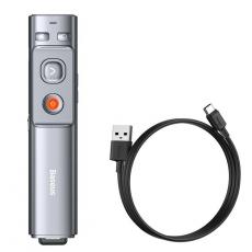 BASEUS - Baseus Orange Dot Wireless Presenter (Röd Laser) - Grå