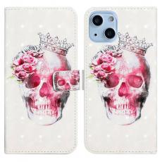 A-One Brand - iPhone 14 Plus Plånboksfodral Folio Flip - Crown Skull