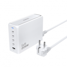 Dudao - Dudao GaN Snabbladdare 1x USB-A 4x USB-C 228W PD - Vit