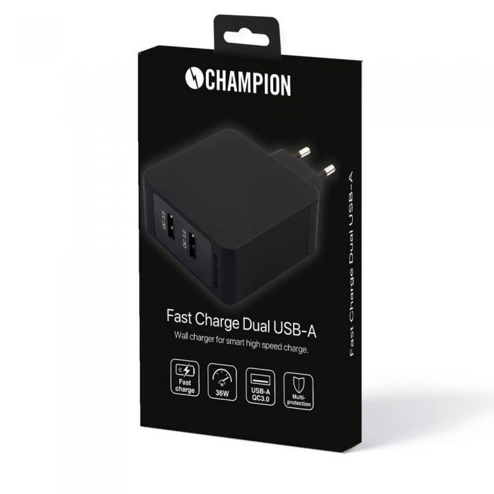 UTGATT1 - Champion FastCharge Dual QC3 USB 36W