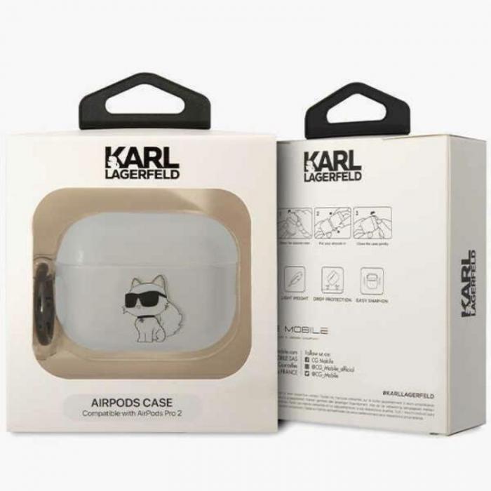 KARL LAGERFELD - Karl Lagerfeld Airpods Pro 2 Skal Ikonik Choupette - Transparent
