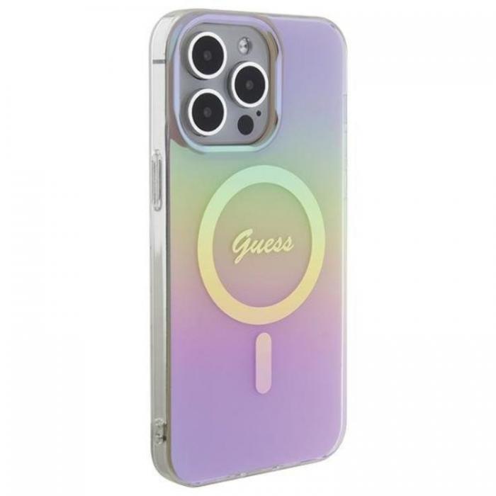 Guess - Guess iPhone 15 Pro Mobilskal Magsafe IML Iridescent - Rosa