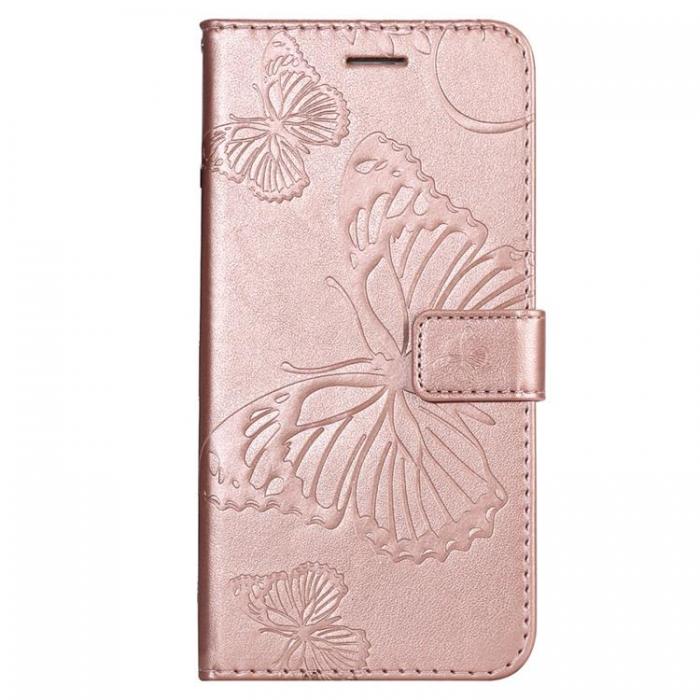 A-One Brand - Butterfly Imprinted Fodral Galaxy S22 Plus - Rosa Guld