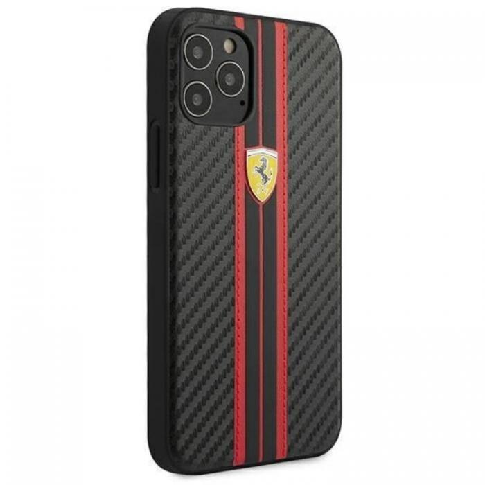 UTGATT5 - Ferrari iPhone 12/12 Pro Skal On Track PU Carbon - Svart