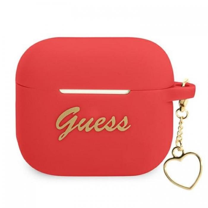 Guess - Guess AirPods 3 Skal Silicone Charm Heart - Rd