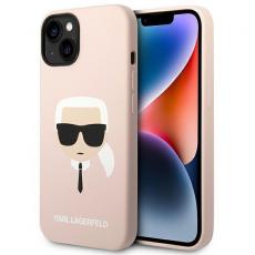 KARL LAGERFELD - Karl Lagerfeld iPhone 14 Skal Magsafe Silicone Karl`s Head - Rosa