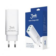 3MK - 3MK Väggladdare Adapter USB-C/USB-A 65W Hyper - Vit