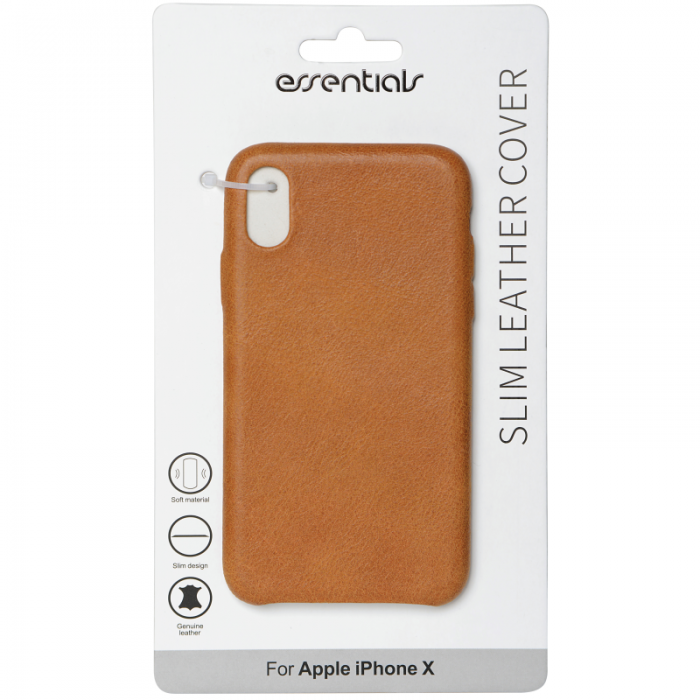UTGATT5 - Essentials Copenhagen Leather Cover till iPhone XS / X - Brun