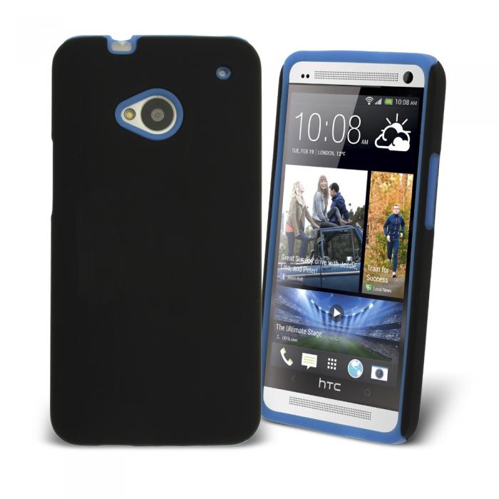 UTGATT4 - Hybrid Silikon Combo Skal till HTC One (M7) (Bl) + Skrmskydd